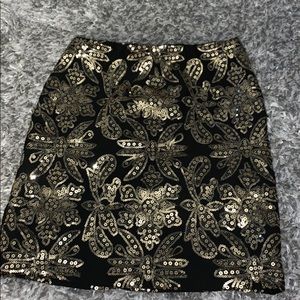 Gold and black tight skirt